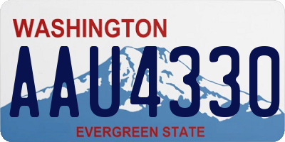 WA license plate AAU4330