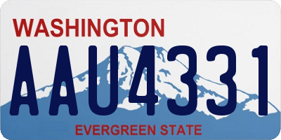 WA license plate AAU4331