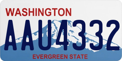 WA license plate AAU4332