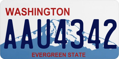 WA license plate AAU4342