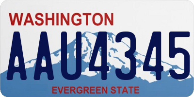 WA license plate AAU4345