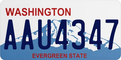 WA license plate AAU4347