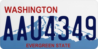 WA license plate AAU4349