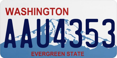 WA license plate AAU4353
