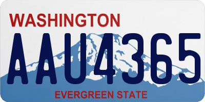 WA license plate AAU4365