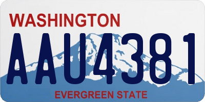 WA license plate AAU4381