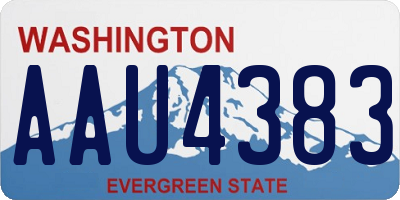 WA license plate AAU4383