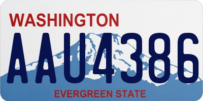 WA license plate AAU4386