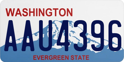 WA license plate AAU4396