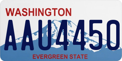 WA license plate AAU4450