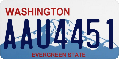 WA license plate AAU4451