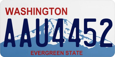 WA license plate AAU4452