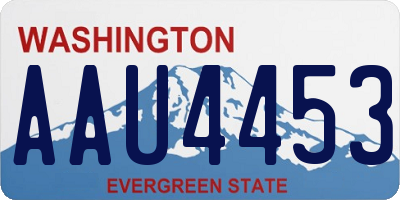 WA license plate AAU4453