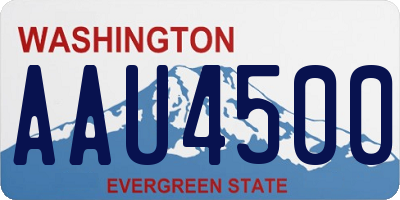 WA license plate AAU4500
