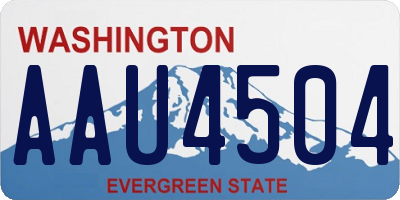 WA license plate AAU4504