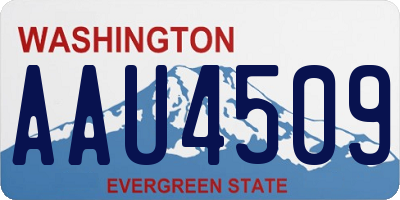 WA license plate AAU4509