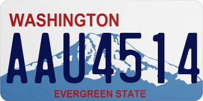 WA license plate AAU4514