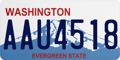 WA license plate AAU4518