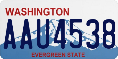 WA license plate AAU4538