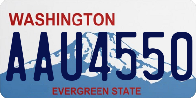 WA license plate AAU4550