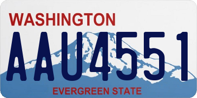 WA license plate AAU4551