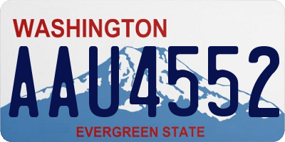 WA license plate AAU4552