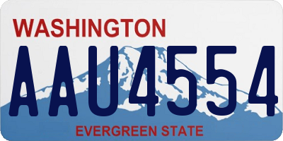 WA license plate AAU4554