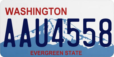 WA license plate AAU4558