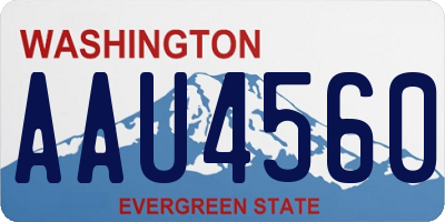 WA license plate AAU4560