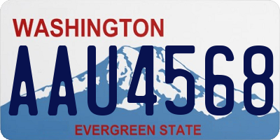 WA license plate AAU4568