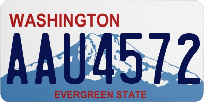 WA license plate AAU4572