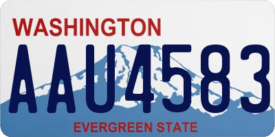 WA license plate AAU4583