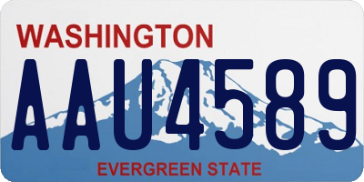 WA license plate AAU4589