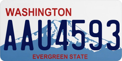 WA license plate AAU4593