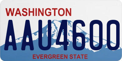 WA license plate AAU4600