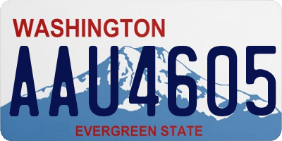 WA license plate AAU4605