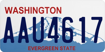 WA license plate AAU4617