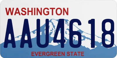 WA license plate AAU4618