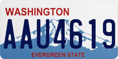 WA license plate AAU4619