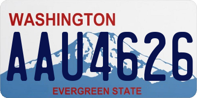 WA license plate AAU4626
