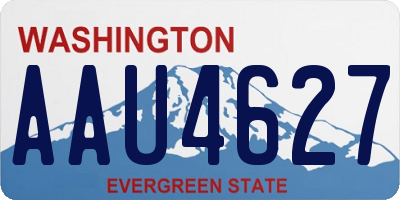 WA license plate AAU4627