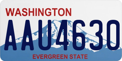 WA license plate AAU4630