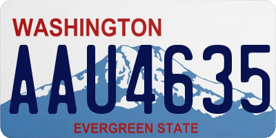 WA license plate AAU4635