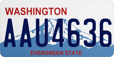 WA license plate AAU4636