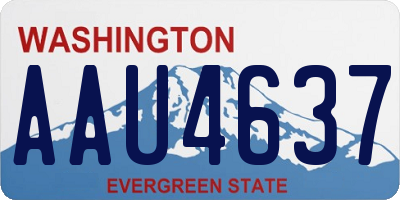 WA license plate AAU4637