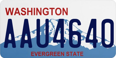 WA license plate AAU4640