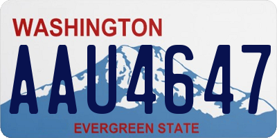 WA license plate AAU4647