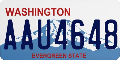 WA license plate AAU4648