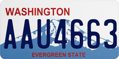 WA license plate AAU4663