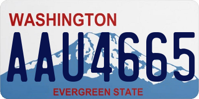 WA license plate AAU4665